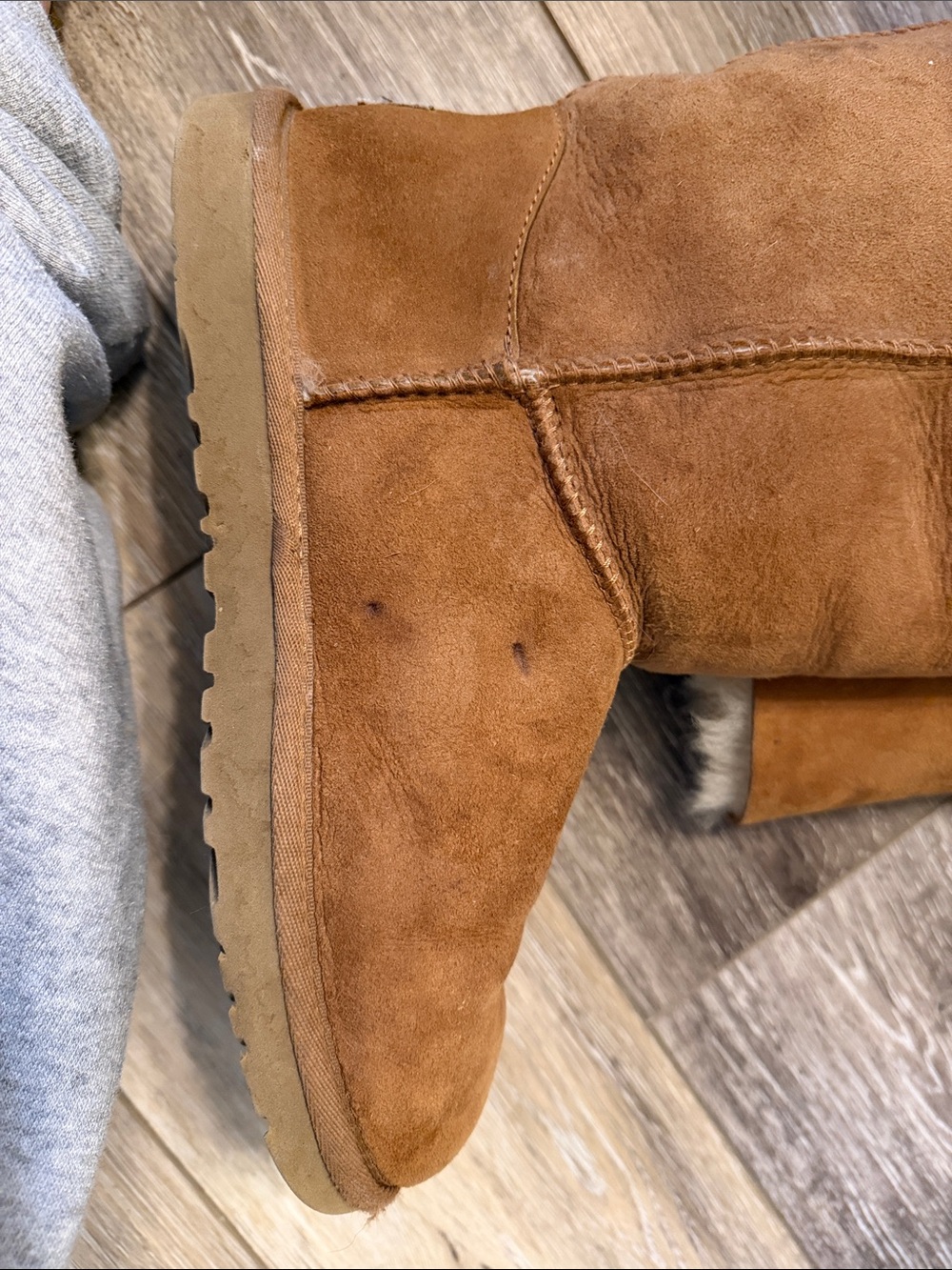 UGG Chestnut Tall Triple Button Sheepskin Boots - Picture 8 of 12